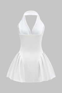 Paloma – Robe blanche dos-nu & effet plissé