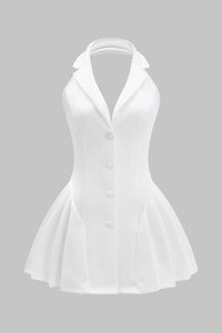 Paloma – Robe blanche dos-nu & effet plissé