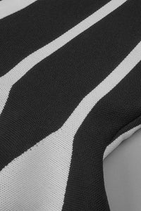 Roma – Robe bandage rayée noir & blanc